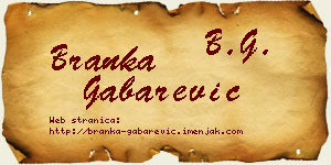 Branka Gabarević vizit kartica